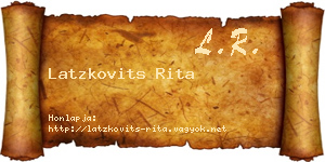 Latzkovits Rita névjegykártya