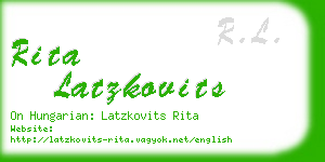 rita latzkovits business card